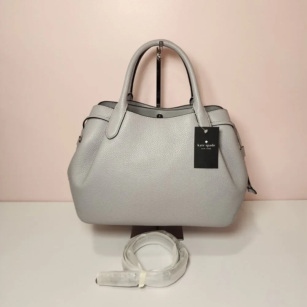 NWT KATE SPADE K8134 DUMPLING LARGE SATCHEL Mountain Grey